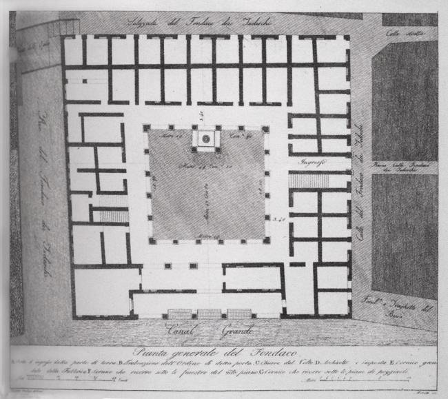 Комплекс Фондако деи Тедески – реконструкция. План 1-го этажа. 1505 год © OMA