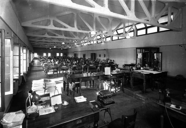 Комплекс Фондако деи Тедески – реконструкция. Бетонные фермы почтамта. 1940 © OMA