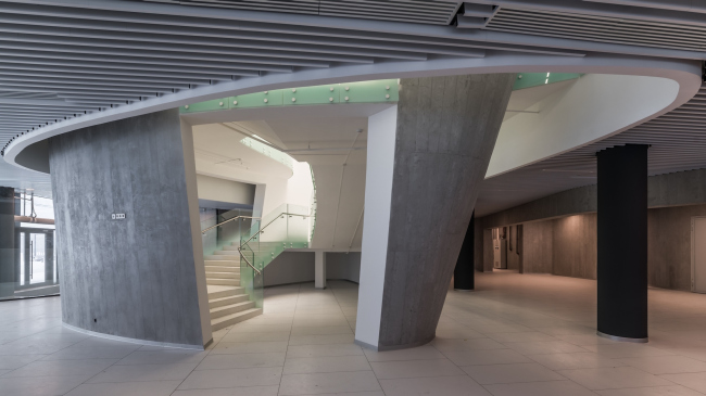 Interior of the entrance lobby and the museum of the sports complex of SKA hockey club. Implementation, 2016  A.Len Architectural Bureau