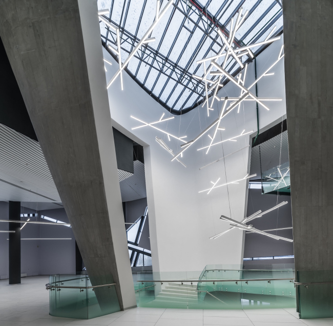 Interior of the entrance lobby and the museum of the sports complex of SKA hockey club. Implementation, 2016 � A.Len Architectural Bureau