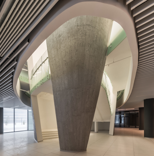 Interior of the entrance lobby and the museum of the sports complex of SKA hockey club. Implementation, 2016  A.Len Architectural Bureau