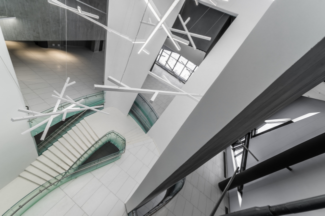 Interior of the entrance lobby and the museum of the sports complex of SKA hockey club. Implementation, 2016 � A.Len Architectural Bureau