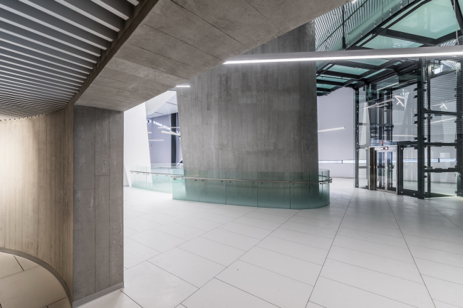 Interior of the entrance lobby and the museum of the sports complex of SKA hockey club. Implementation, 2016 � A.Len Architectural Bureau
