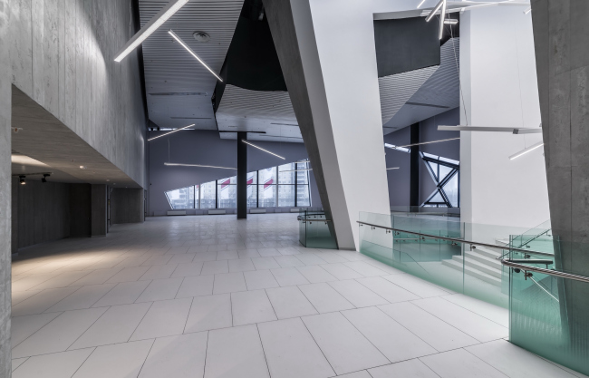 Interior of the entrance lobby and the museum of the sports complex of SKA hockey club. Implementation, 2016 � A.Len Architectural Bureau