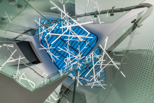 Interior of the entrance lobby and the museum of the sports complex of SKA hockey club. Implementation, 2016 � A.Len Architectural Bureau