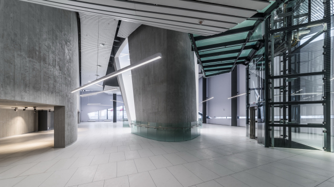 Interior of the entrance lobby and the museum of the sports complex of SKA hockey club. Implementation, 2016  A.Len Architectural Bureau