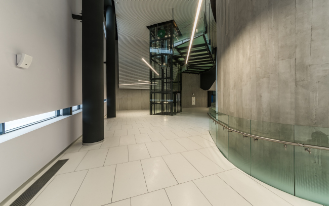 Interior of the entrance lobby and the museum of the sports complex of SKA hockey club. Implementation, 2016 � A.Len Architectural Bureau