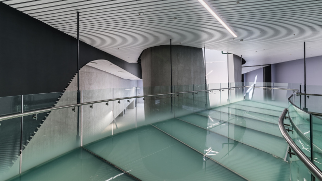 Interior of the entrance lobby and the museum of the sports complex of SKA hockey club. Implementation, 2016 � A.Len Architectural Bureau