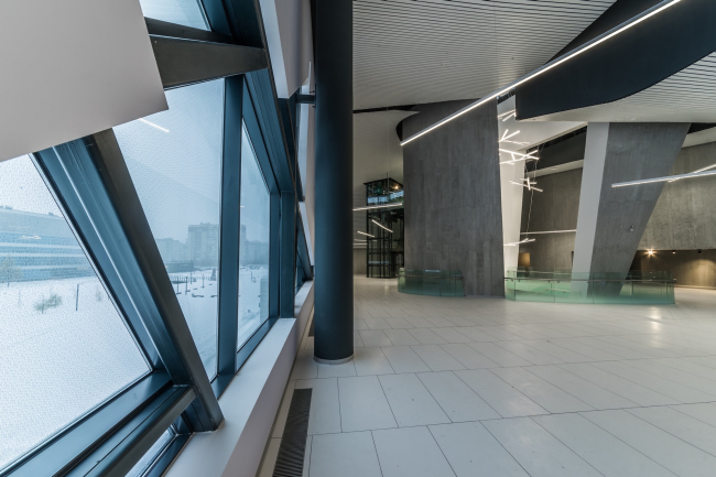 Interior of the entrance lobby and the museum of the sports complex of SKA hockey club. Implementation, 2016 � A.Len Architectural Bureau