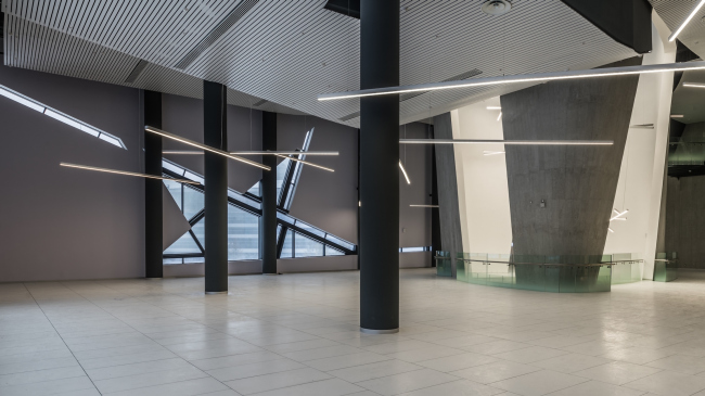 Interior of the entrance lobby and the museum of the sports complex of SKA hockey club. Implementation, 2016 � A.Len Architectural Bureau