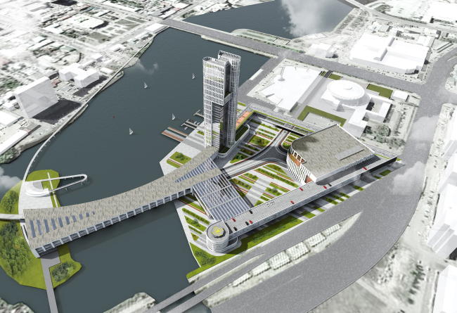 Hotel complex and media center in Chelyabinsk. Birds-eye view. Project, 2016 � GrandProjectCity