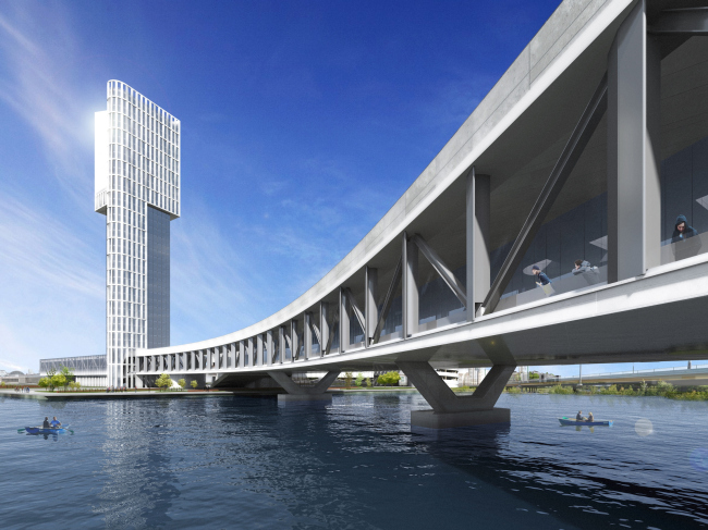 "Media bridge". Hotel complex and media center in Chelyabinsk. Project, 2016 � GrandProjectCity