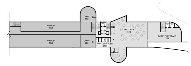 Hotel complex and media center in Chelyabinsk. Plan of the 2nd floor of the hotel. Project, 2016  GrandProjectCity