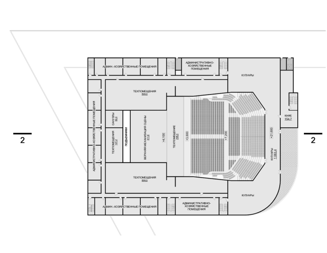 Hotel complex and media center in Chelyabinsk. Plan of the 4th floor of the convention hall. Project, 2016  GrandProjectCity