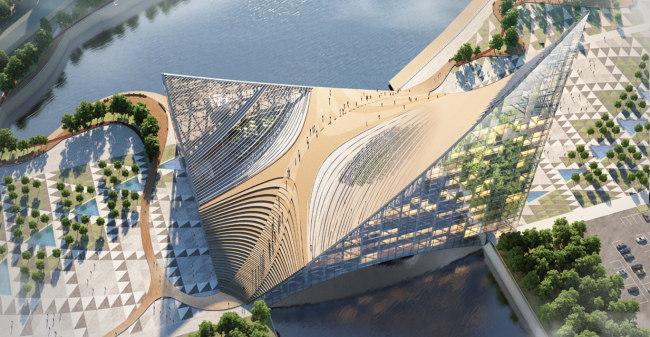Проект конгресс-центра в Челябинске для конкурса Archchel 2020 © Проектная мастерская «Арена» (Москва) Проект конгресс-центра в Челябинске для конкурса Archchel 2020 © Проектная мастерская «Арена» (Москва)