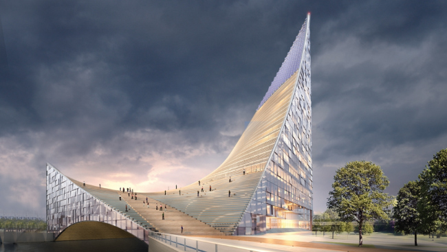 Проект конгресс-центра в Челябинске для конкурса Archchel 2020 © Проектная мастерская «Арена» (Москва) Проект конгресс-центра в Челябинске для конкурса Archchel 2020 © Проектная мастерская «Арена» (Москва)