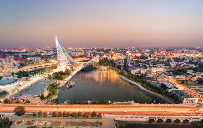 Проект конгресс-центра в Челябинске для конкурса Archchel 2020 © Проектная мастерская «Арена» (Москва) Проект конгресс-центра в Челябинске для конкурса Archchel 2020 © Проектная мастерская «Арена» (Москва)