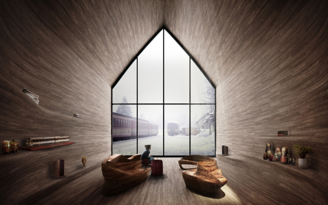 Проект «Транссибирское уединение» (Trans Siberian Retreat). Авторы: Omid Kamvari, Masoud Saeedian, Amir Armani Asl, Faraneh Ghahremani, Faramarz Ensafi / Kamvari Architects. Изображение © Bee Breeders Проект «Транссибирское уединение» (Trans Siberian Retreat). Авторы: Omid Kamvari, Masoud Saeedian, Amir Armani Asl, Faraneh Ghahremani, Faramarz Ensafi / Kamvari Architects. Изображение © Bee Breeders