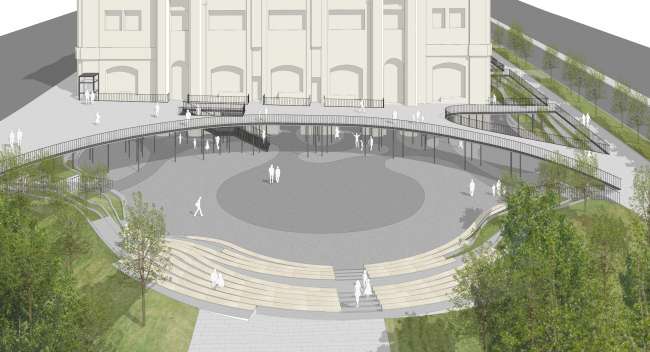 "Museum Park". Organization of the pedestrian zone and the territory adjacent to the Polytechnic Museum. Project, 2016 � Wowhaus
