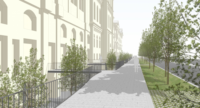"Museum Park". Organization of the pedestrian zone and the territory adjacent to the Polytechnic Museum. Project, 2016 � Wowhaus