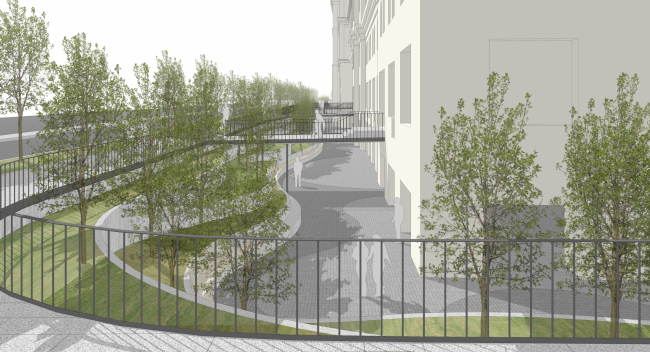 "Museum Park". Organization of the pedestrian zone and the territory adjacent to the Polytechnic Museum. Project, 2016 � Wowhaus