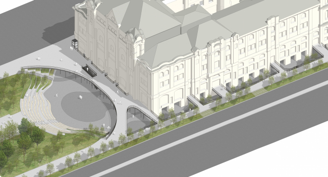 "Museum Park". Organization of the pedestrian zone and the territory adjacent to the Polytechnic Museum. Project, 2016  Wowhaus