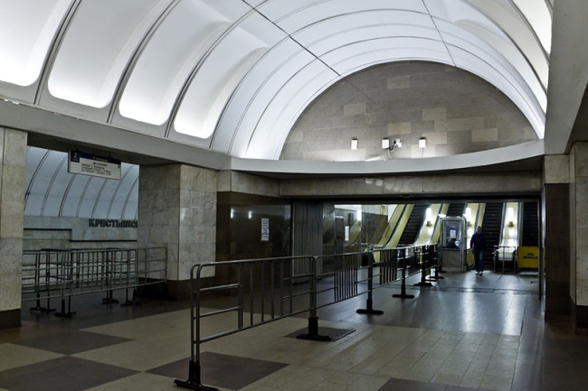 Станция «Крестьянская застава». Фото: 	Antares 610 via Wikimedia Commons. Лицензия  Creative Commons Attribution-Share Alike 3.0 Unported