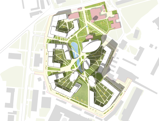 "Silver Fountain" residential complex. Master plan. Project, 2016 � Atrium