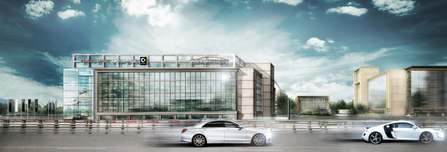 Dealership center of Mercedes-Benz and Audi on the territory of ZIL Plant. Project, 2016  Kleinewelt Architekten