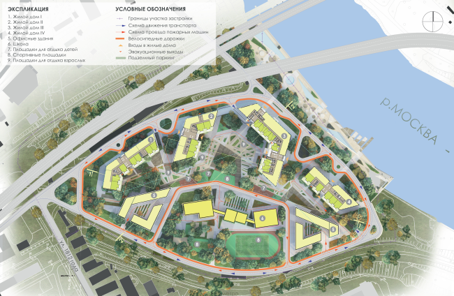 Mixed-use complex on the territory of the Milikrovlya factory. Master plan. Project, 2015  Archimatika