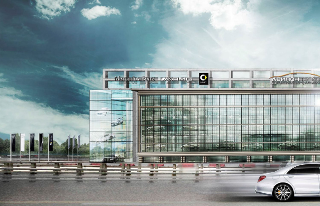 Dealership center of Mercedes-Benz and Audi on the territory of ZIL Plant. Project, 2016  Kleinewelt Architekten