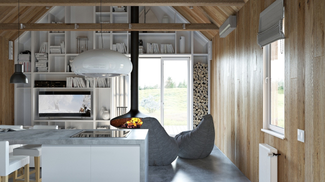 Русский стиль. Интерьер: вид на гостиную © Ilya Samsonov Architecture & Design