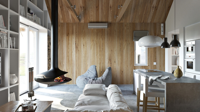 Русский стиль. Интерьер: общий вид гостиной © Ilya Samsonov Architecture & Design