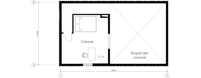 Русский стиль. Студия. План 2 этажа © Ilya Samsonov Architecture & Design