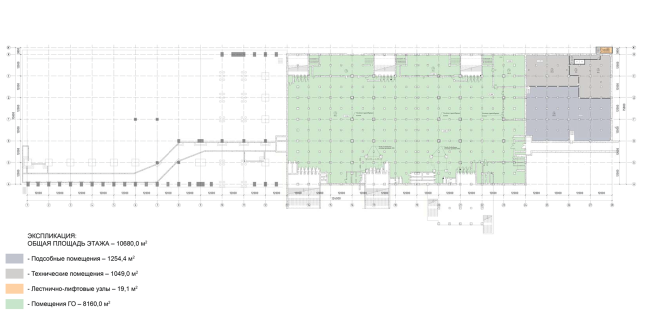 Multifunctional complex in "Park of Legends" on the territory of the former ZIL plant. Floor plan of the -1st floor � Olimpproekt Group