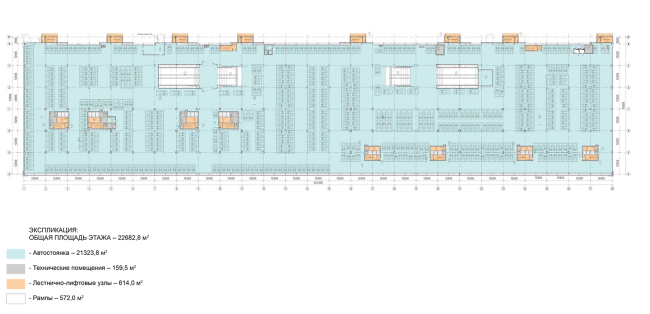 Multifunctional complex in "Park of Legends" on the territory of the former ZIL plant. Floor plan of the fourth floor  Olimpproekt Group