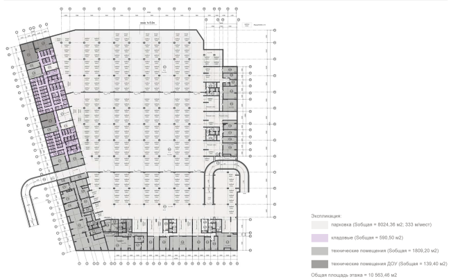 Housing complex at the Mikhailova Street. Plan of the 1st floor  Olimpproekt Group