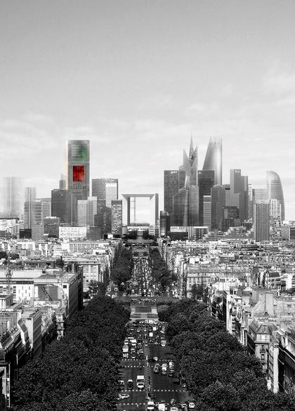 Башня Signal в перспективе Парижа