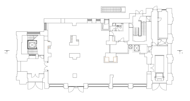 Restoration of the Sytin house. Plan of the 1st floor at mark 0.000  Ginsburg Architects