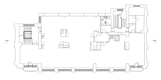 Restoration of the Sytin house. Plan of the 2nd floor at mark +5.107 � Ginsburg Architects