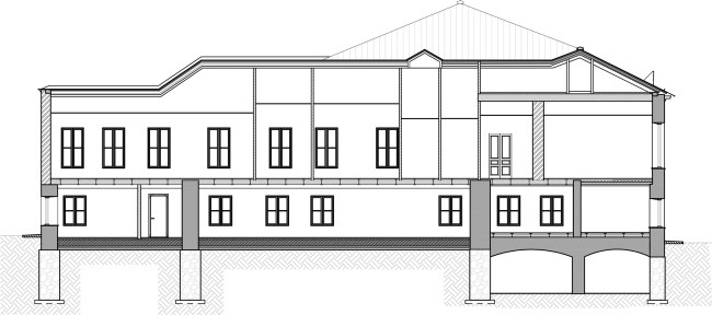 Restoration of the Dolgorukovykh-Bobrinskikh manor house on the Malaya Dmitrovka Street. Section E-E  Ginsburg Architects