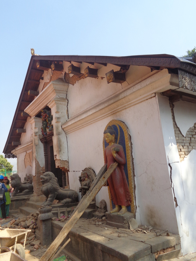 The damaged entrance to Shantipur, the tantric temple which can only be entered by an initiated priest.  Kai Weise