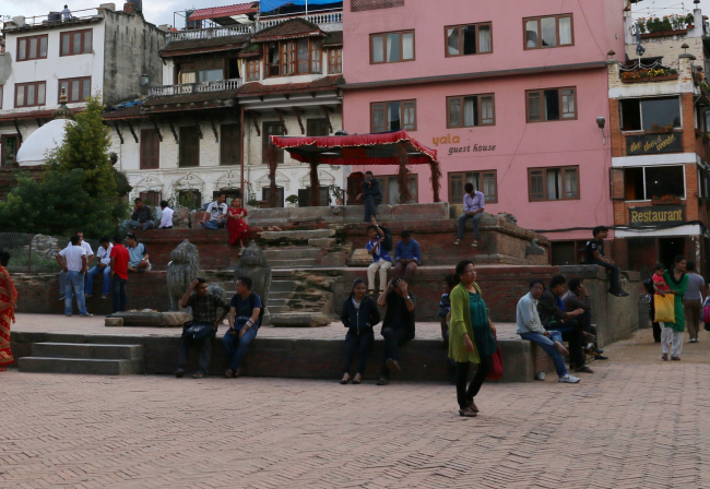 The same Char Narayan Temple that totally collapsed, however the main deity has been reinstated and covered with a temporary shelter. � Kai Weise