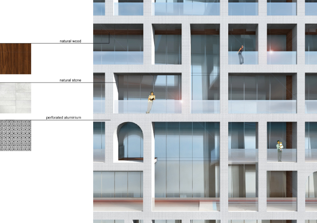 Palm Jumairah Community project. Facade fragment  "GrandProjectCity"