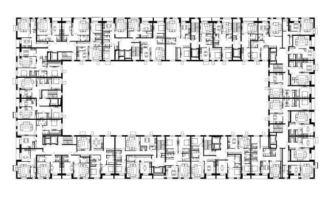 Жилой комплекс  «ASTRA». План 5 этажа © SYNCHROTECTURE