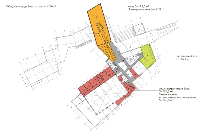 Innovation and Culture Center in Kaluga. Plan of the second floor  WOWHAUS