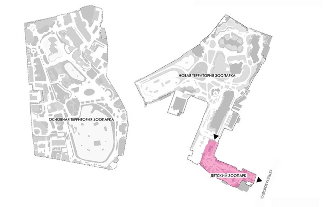 The children′s zone of the Moscow Zoo. The simplified master plan