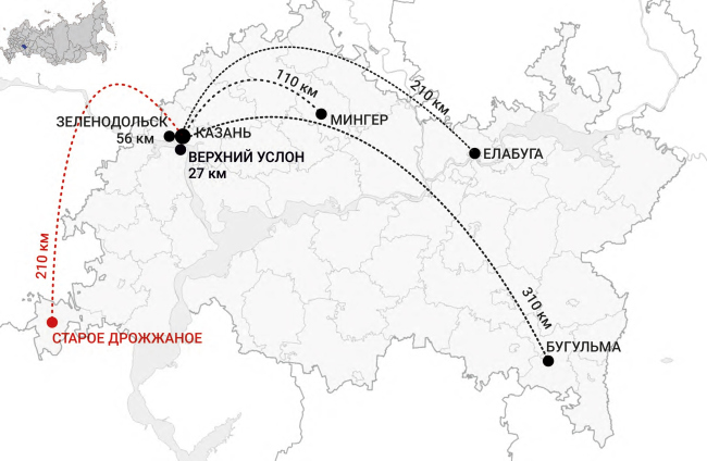 Improvement project of Staroe Drozhanoe. Location plan  UNK project