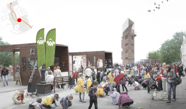 Improvement project of Staroe Drozhanoe. Central square � UNK project