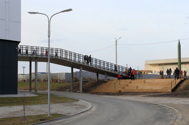 Amphitheater above the bridge. Innovation and Culture Center in Kaluga. Photograph  Julia Tarabarina